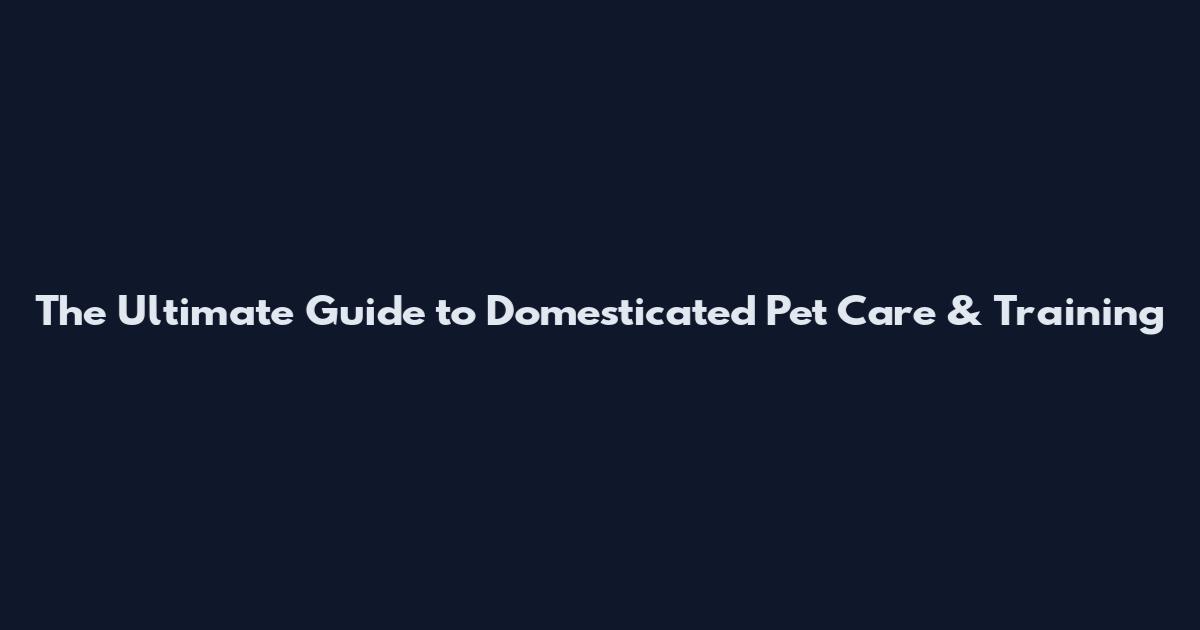 The Ultimate Guide to Domesticated Pet Care & Training
