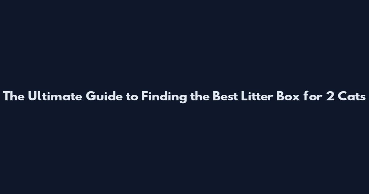 The Ultimate Guide to Finding the Best Litter Box for 2 Cats
