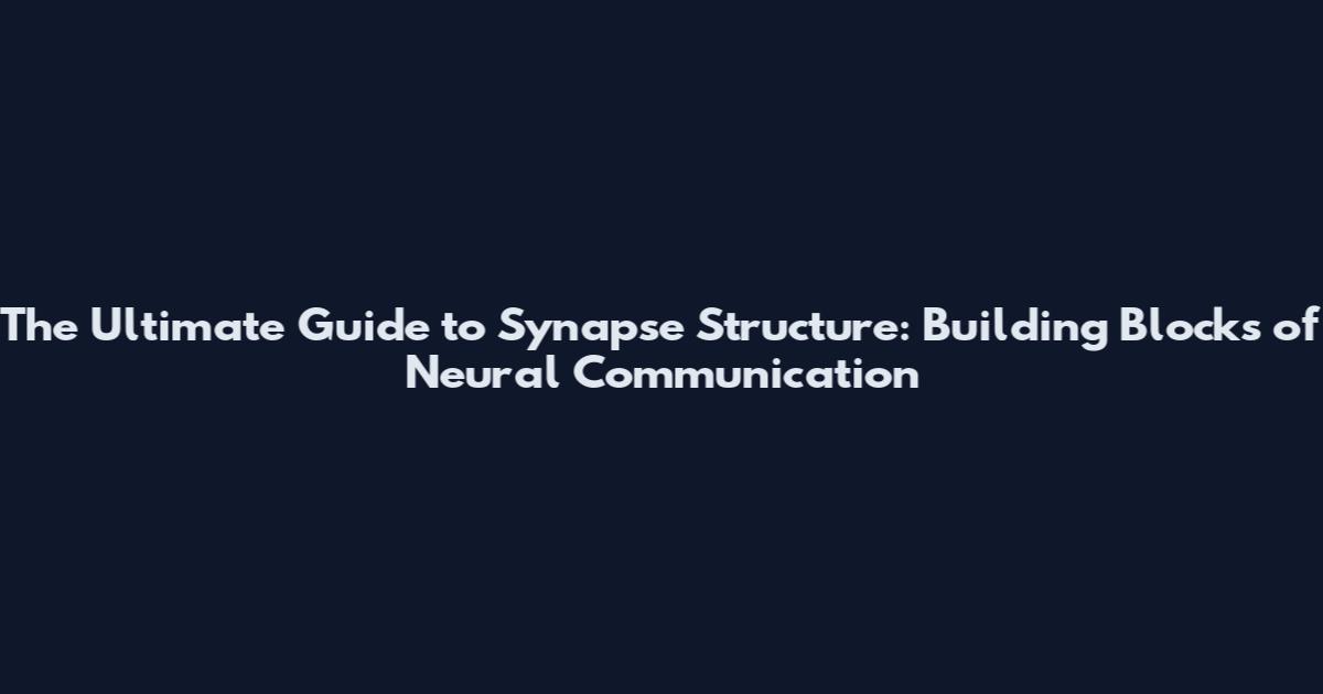The Ultimate Guide to Synapse Structure: Building Blocks of Neural Communication