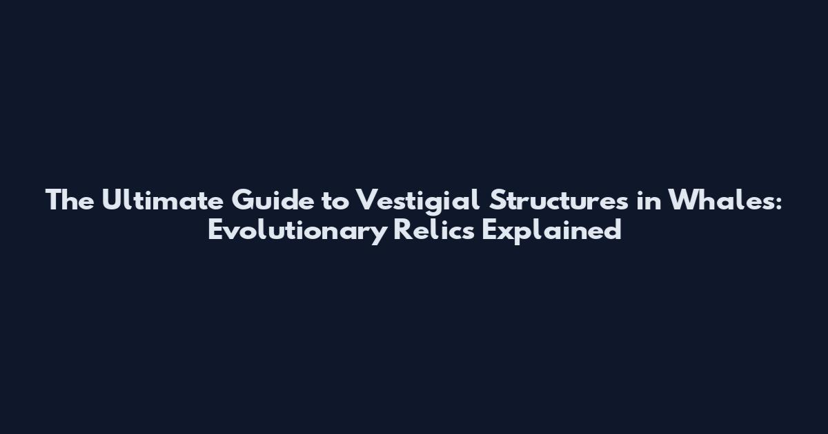 The Ultimate Guide to Vestigial Structures in Whales: Evolutionary Relics Explained