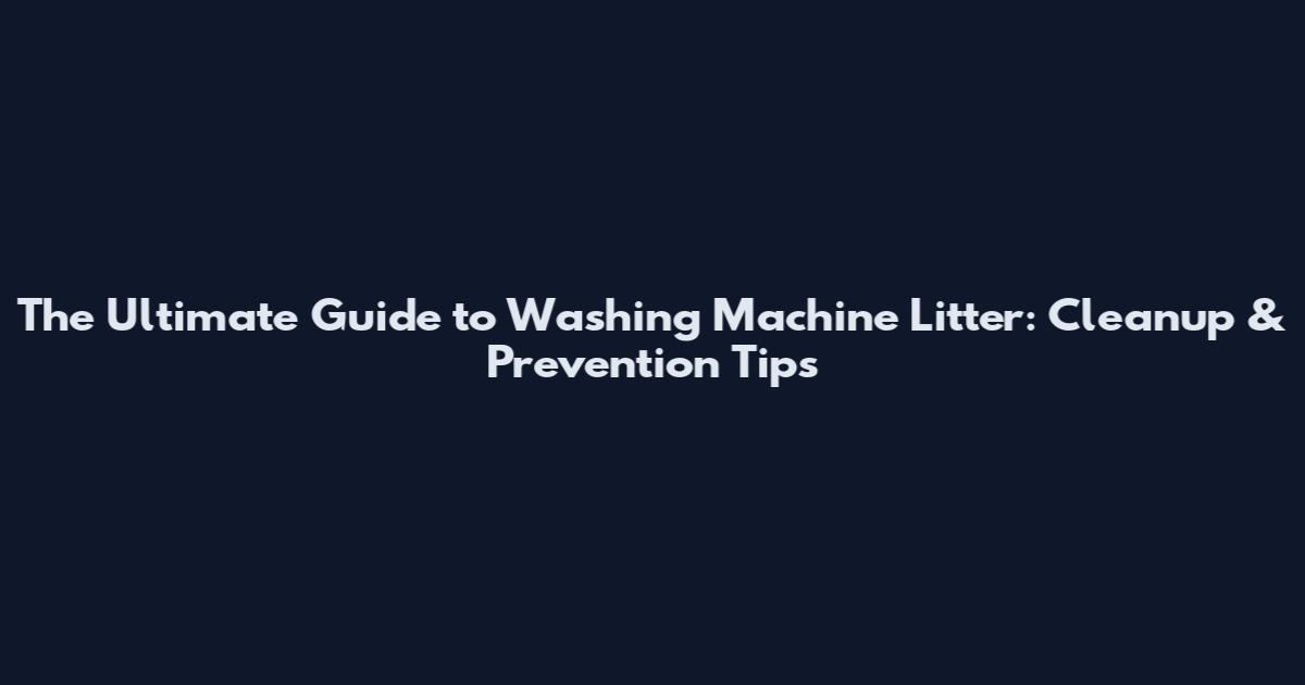 The Ultimate Guide to Washing Machine Litter: Cleanup & Prevention Tips