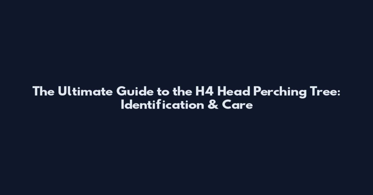 The Ultimate Guide to the H4 Head Perching Tree: Identification & Care