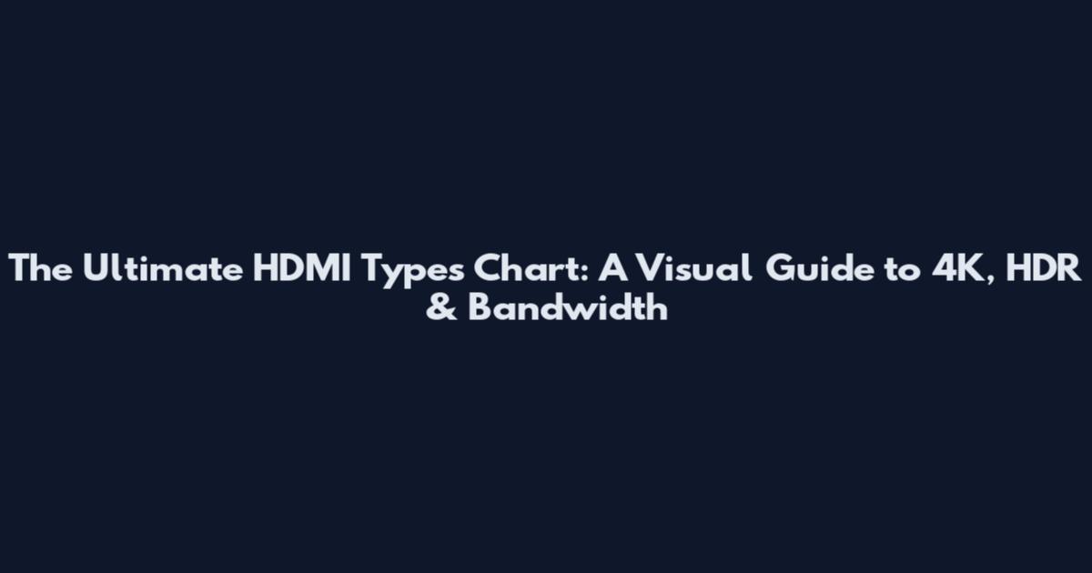 The Ultimate HDMI Types Chart: A Visual Guide to 4K, HDR & Bandwidth