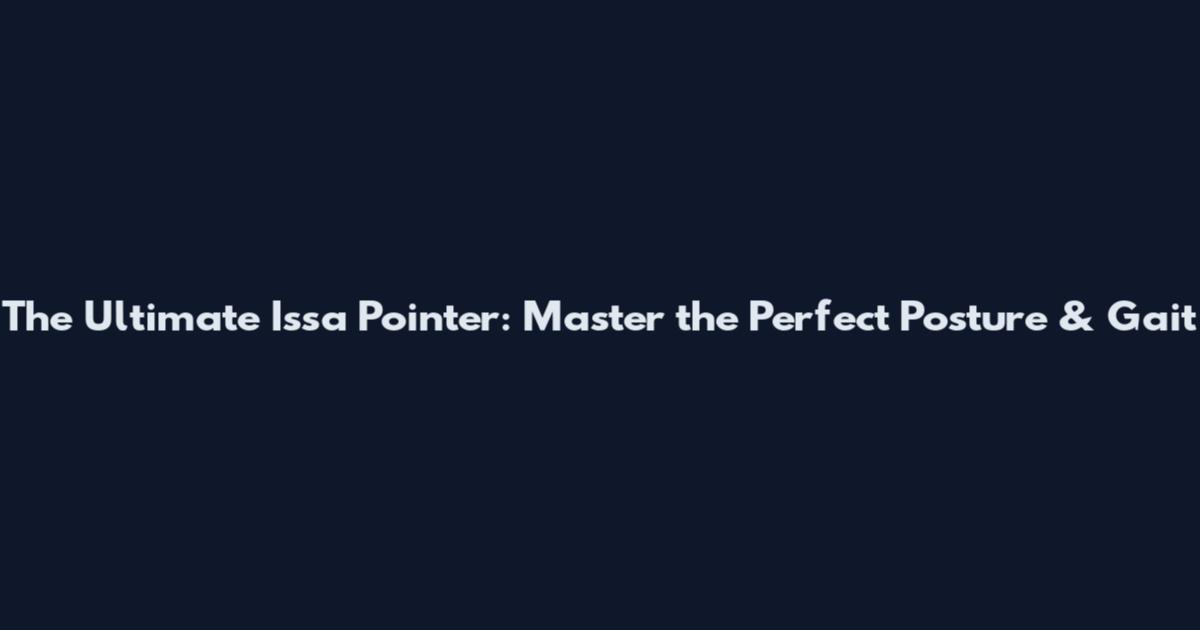 The Ultimate Issa Pointer: Master the Perfect Posture & Gait
