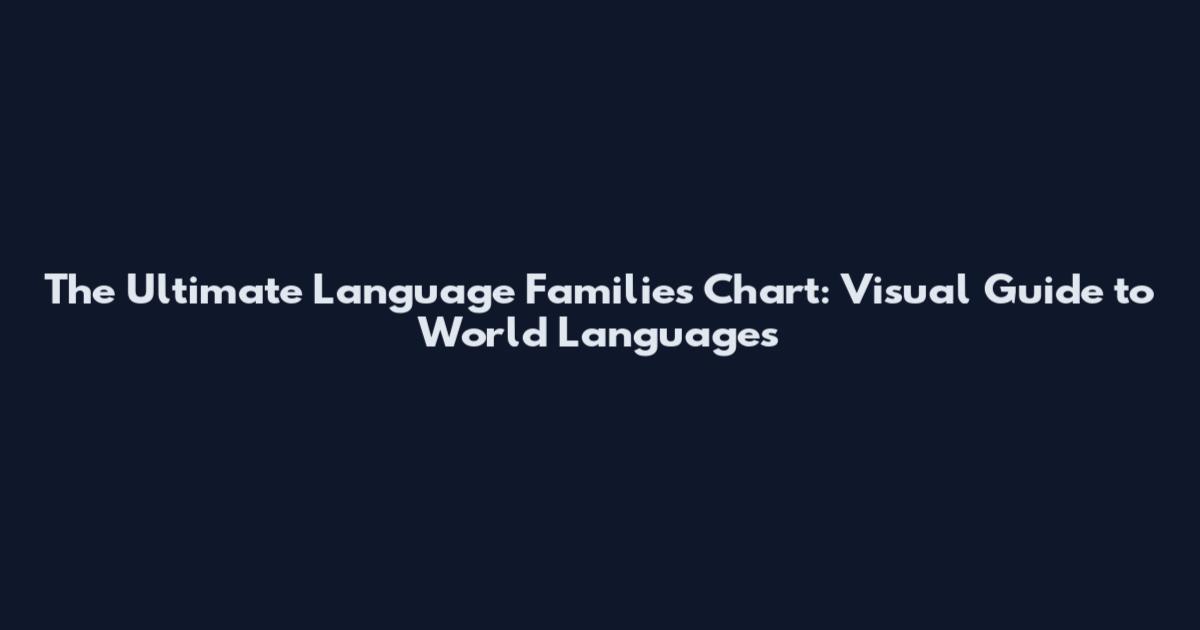 The Ultimate Language Families Chart: Visual Guide to World Languages
