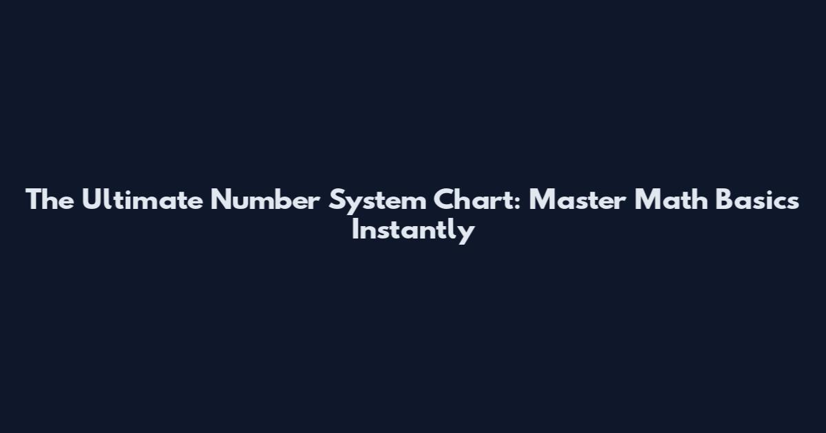 The Ultimate Number System Chart: Master Math Basics Instantly