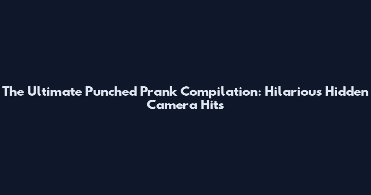 The Ultimate Punched Prank Compilation: Hilarious Hidden Camera Hits