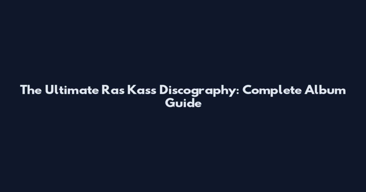 The Ultimate Ras Kass Discography: Complete Album Guide