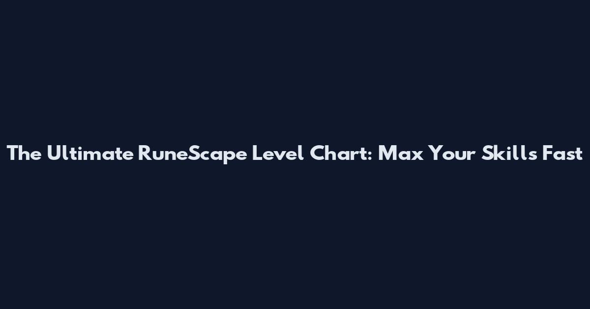 The Ultimate RuneScape Level Chart: Max Your Skills Fast