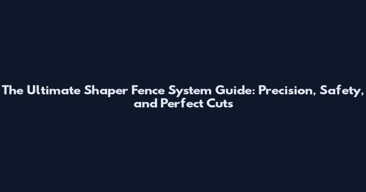The Ultimate Shaper Fence System Guide: Precision, Safety, and Perfect Cuts