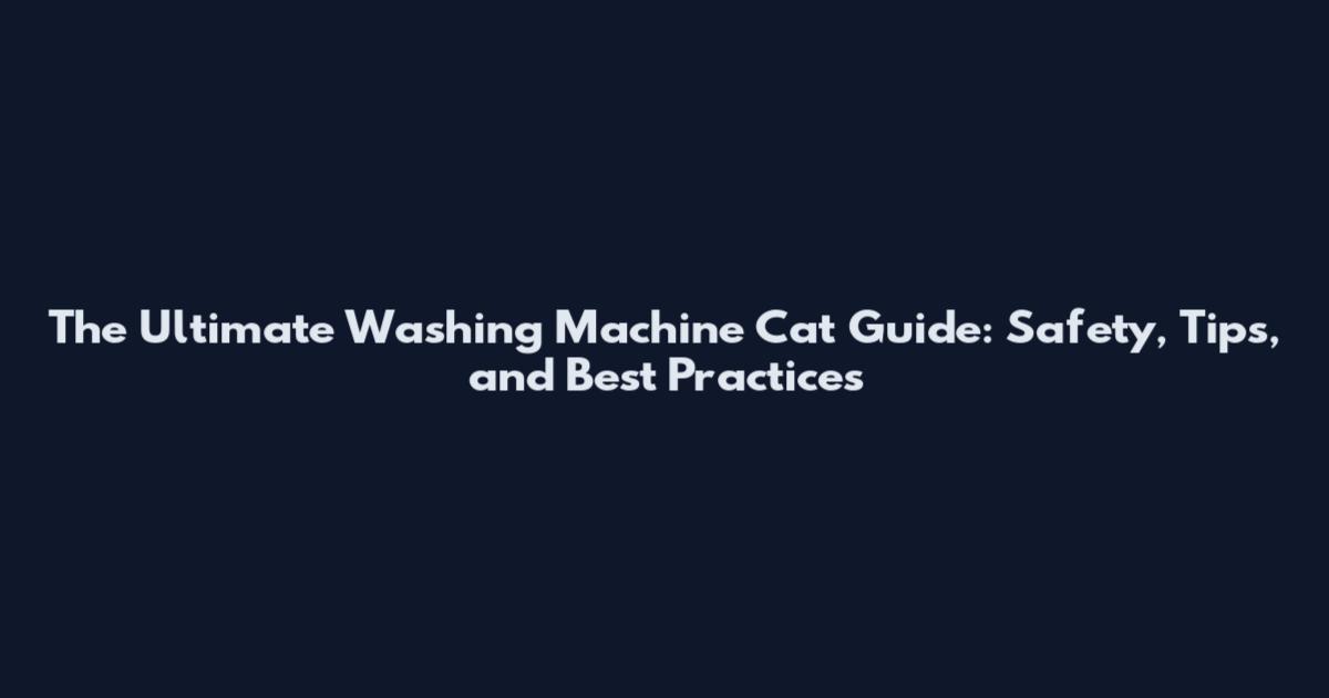 The Ultimate Washing Machine Cat Guide: Safety, Tips, and Best Practices