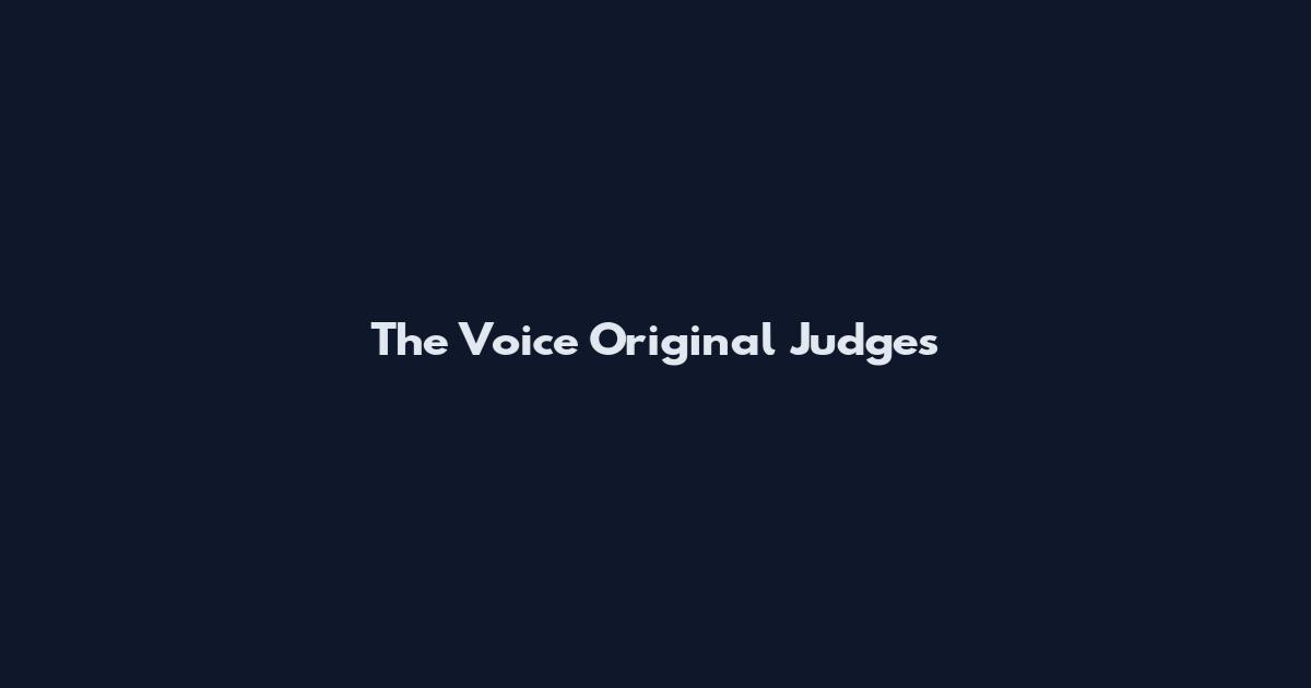 The Voice Original Judges