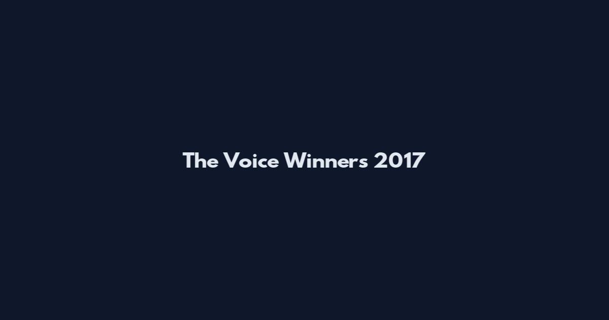 The Voice Winners 2017