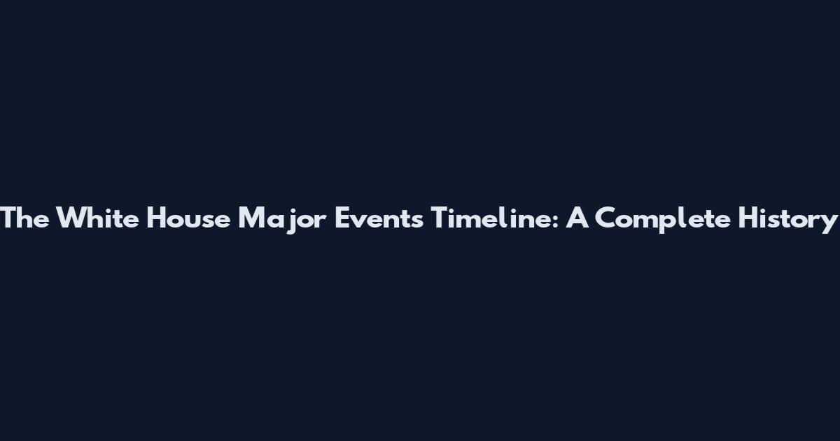 The White House Major Events Timeline: A Complete History