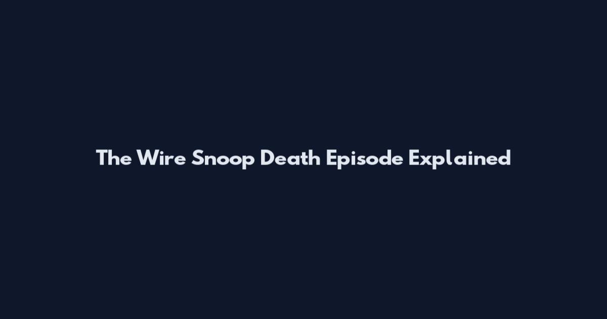 The Wire Snoop Death Episode Explained