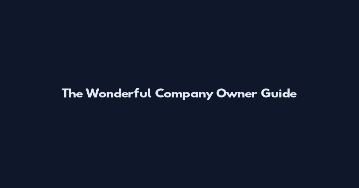 The Wonderful Company Owner Guide