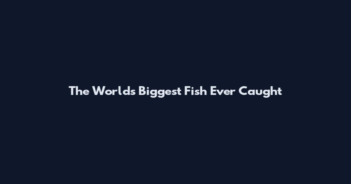 The World's Biggest Fish Ever Caught