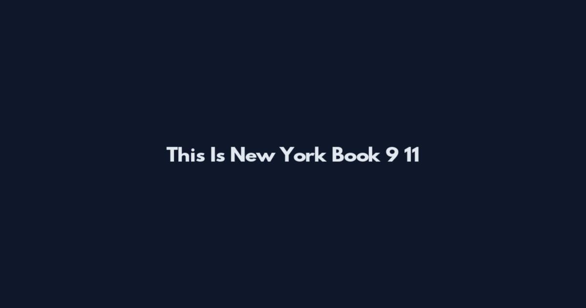 This Is New York Book 9 11