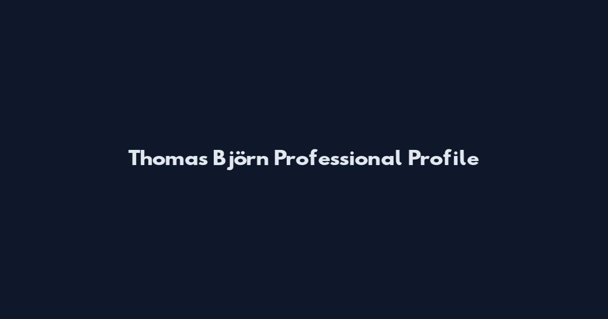 Thomas Björn Professional Profile