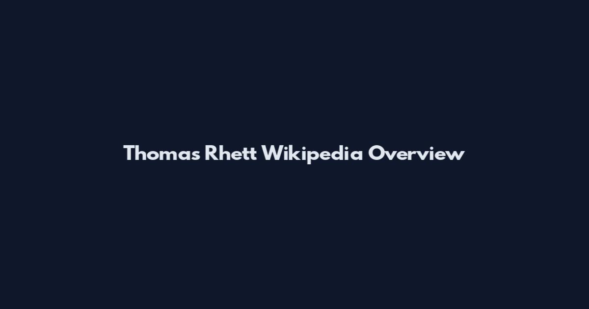 Thomas Rhett Wikipedia Overview