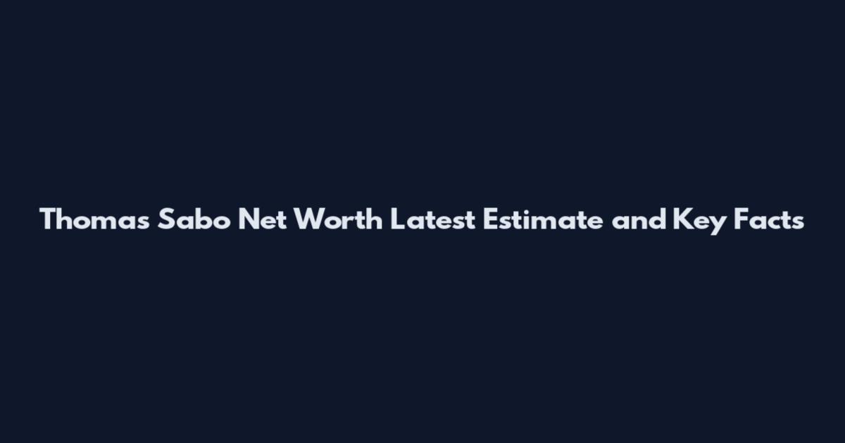 Thomas Sabo Net Worth Latest Estimate and Key Facts