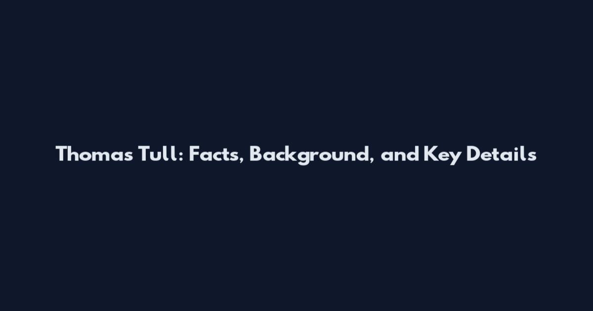 Thomas Tull: Facts, Background, and Key Details