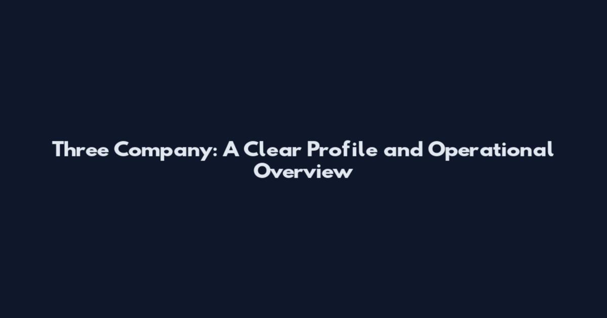 Three Company: A Clear Profile and Operational Overview