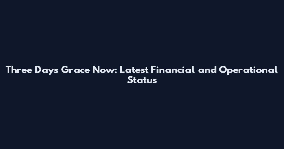 Three Days Grace Now: Latest Financial and Operational Status