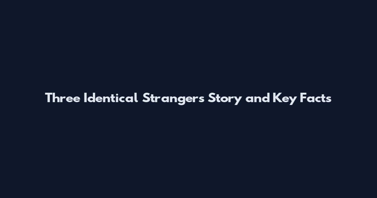 Three Identical Strangers Story and Key Facts