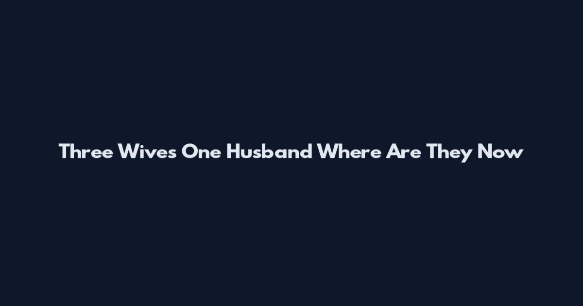 Three Wives One Husband Where Are They Now