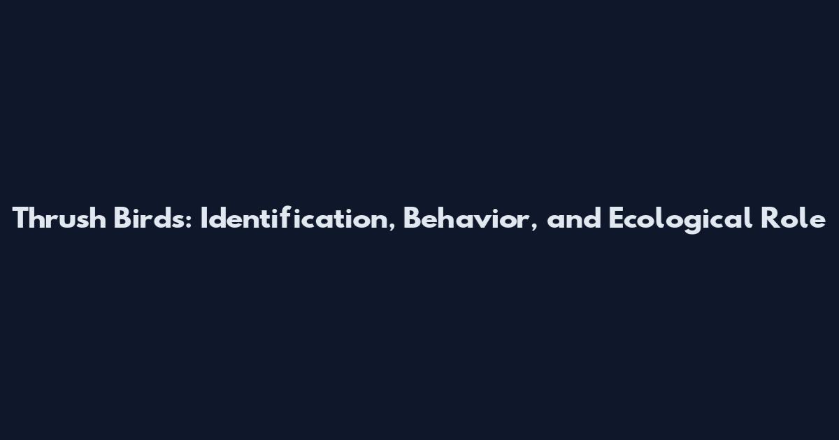 Thrush Birds: Identification, Behavior, and Ecological Role