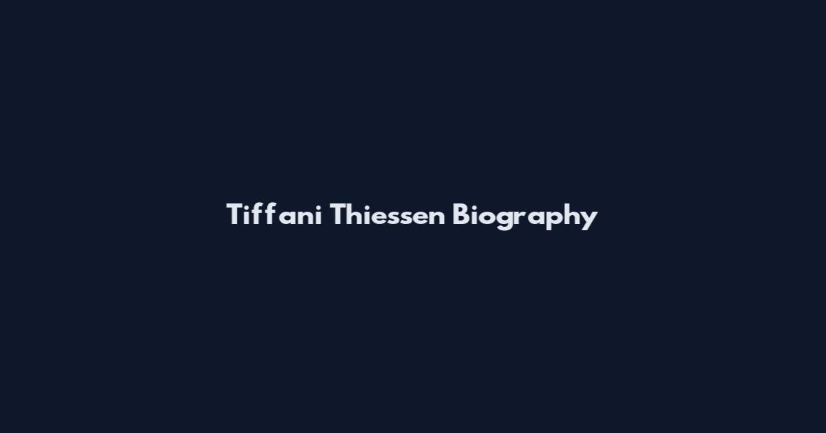 Tiffani Thiessen Biography