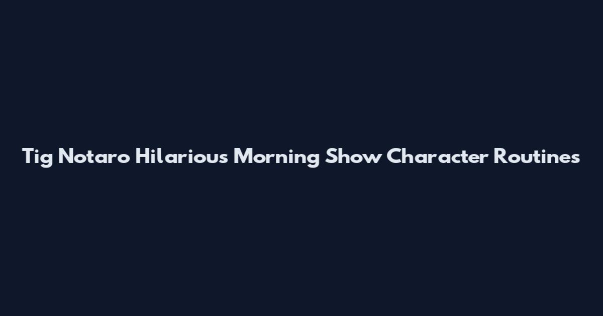 Tig Notaro Hilarious Morning Show Character Routines