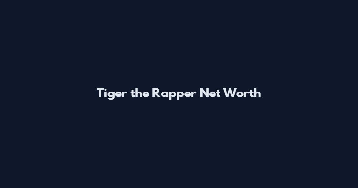 Tiger the Rapper Net Worth