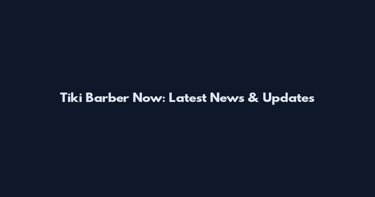 Tiki Barber Now: Latest News & Updates