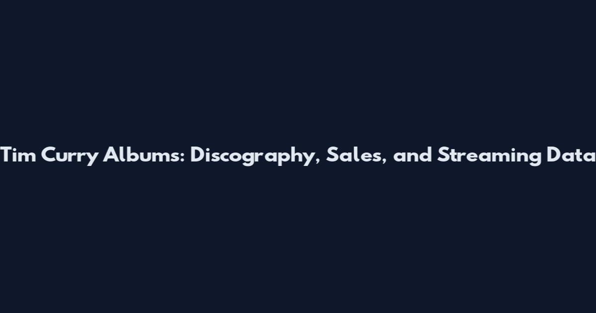 Tim Curry Albums: Discography, Sales, and Streaming Data