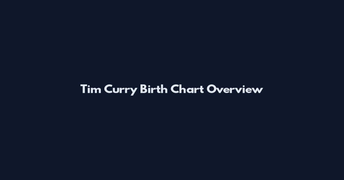 Tim Curry Birth Chart Overview
