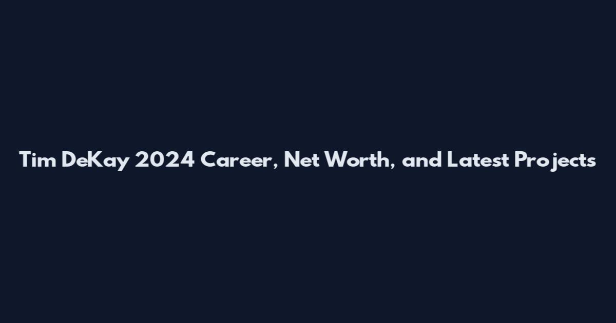 Tim DeKay 2024 Career, Net Worth, and Latest Projects