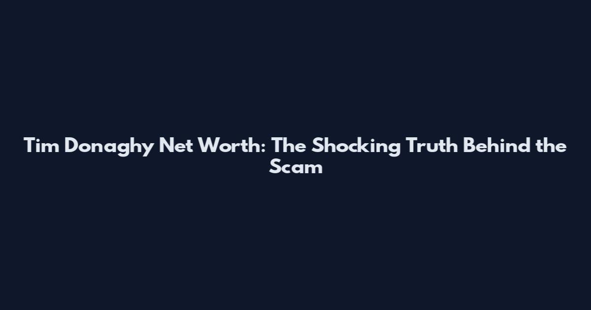 Tim Donaghy Net Worth: The Shocking Truth Behind the Scam