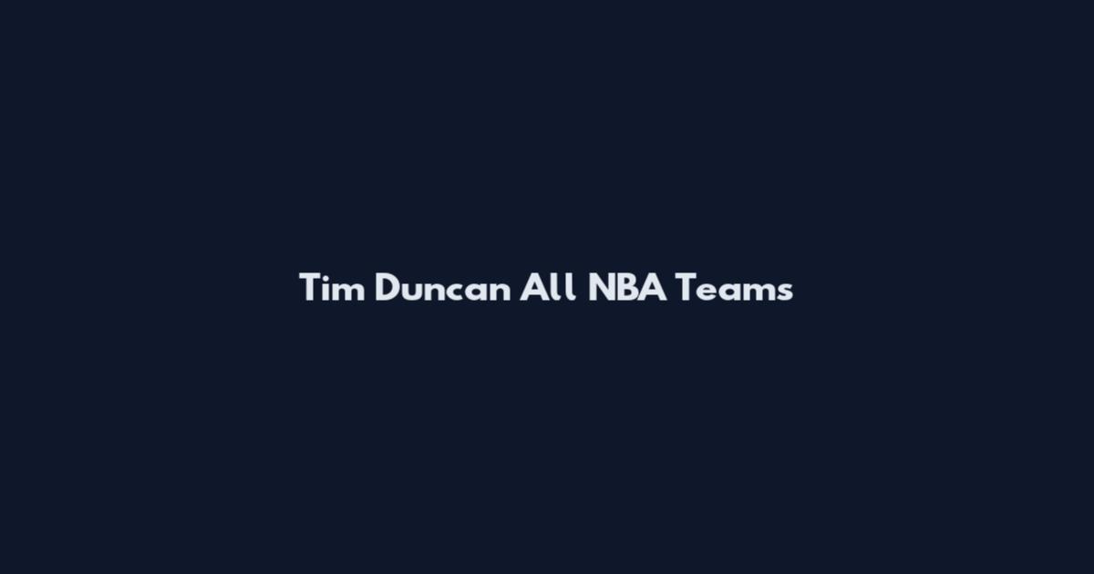 Tim Duncan All NBA Teams