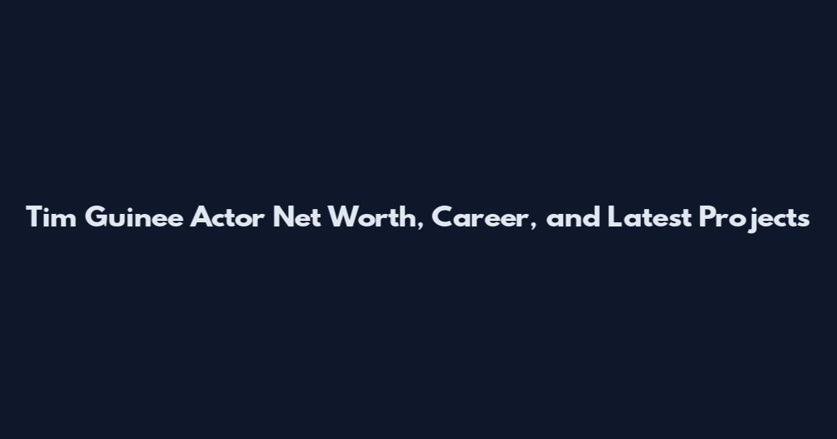 Tim Guinee Actor Net Worth, Career, and Latest Projects