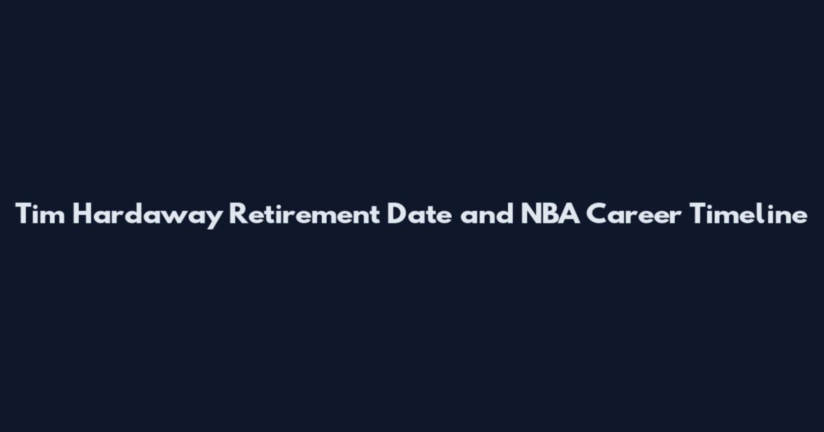 Tim Hardaway Retirement Date and NBA Career Timeline