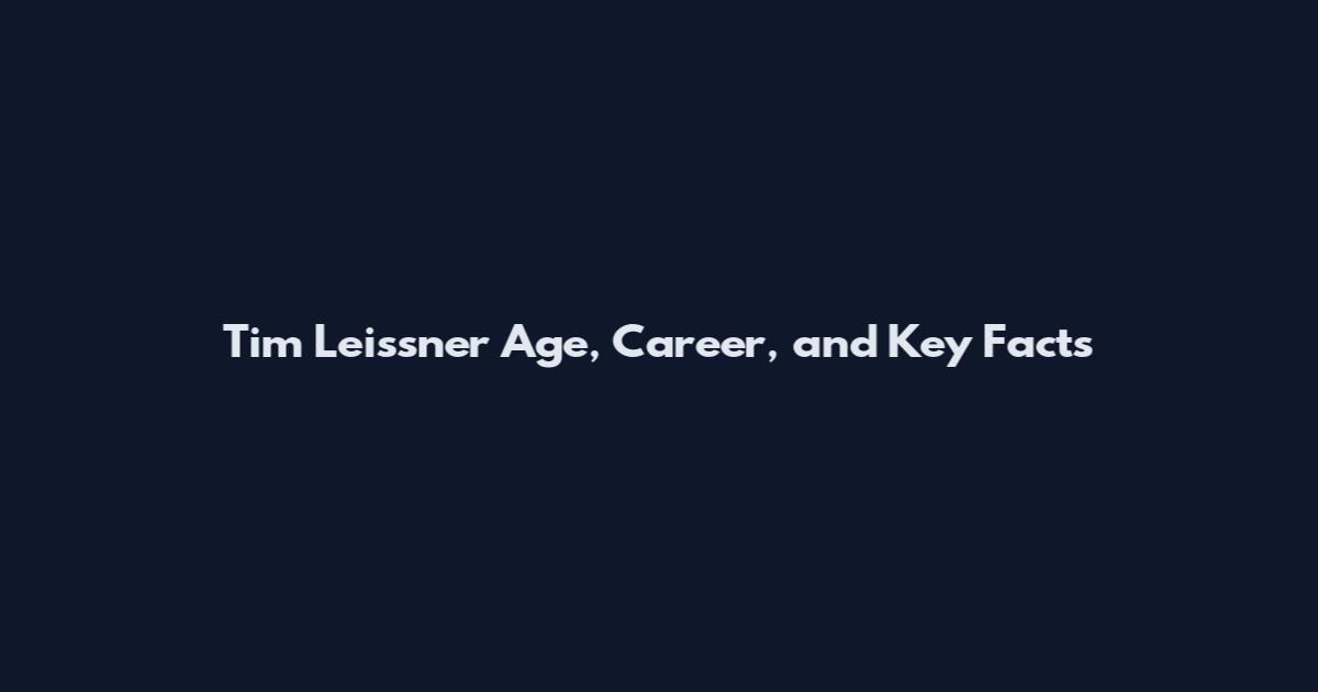 Tim Leissner Age, Career, and Key Facts