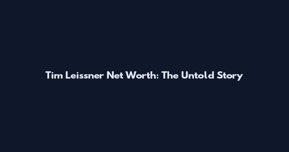 Tim Leissner Net Worth: The Untold Story