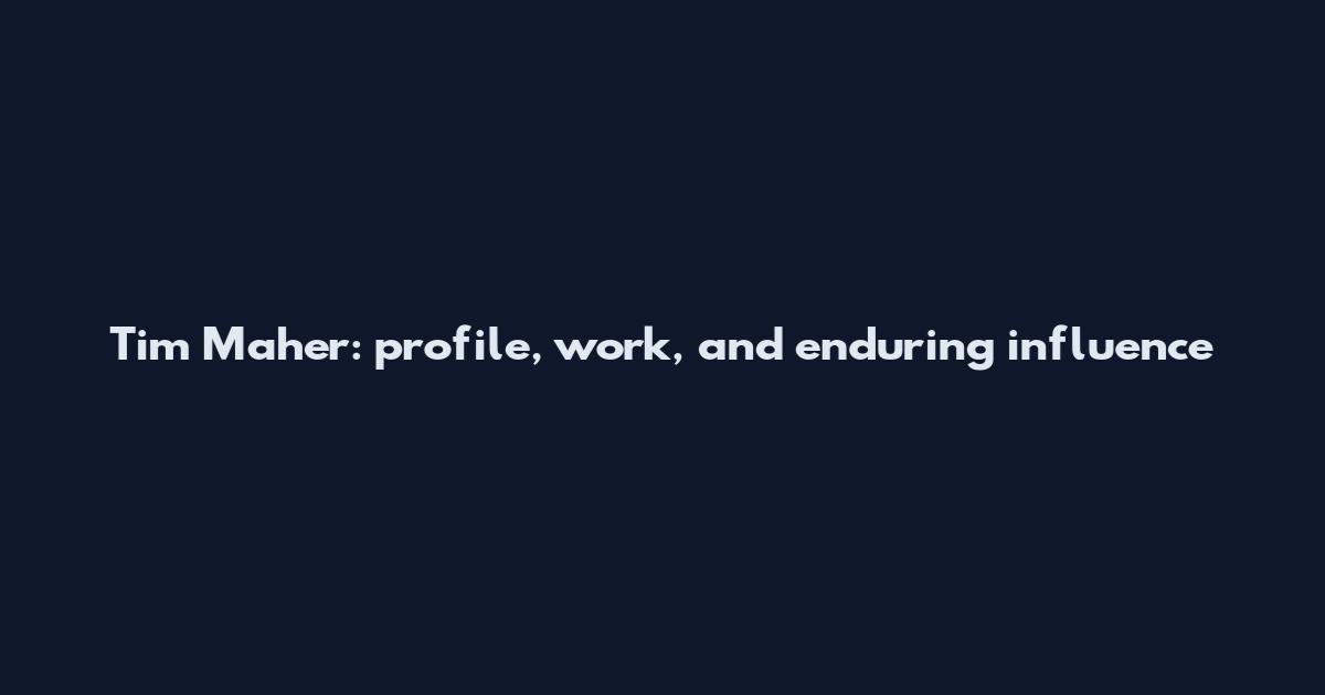 Tim Maher: profile, work, and enduring influence