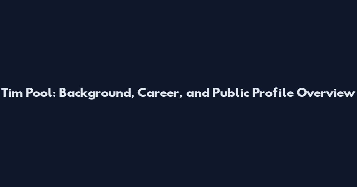 Tim Pool: Background, Career, and Public Profile Overview