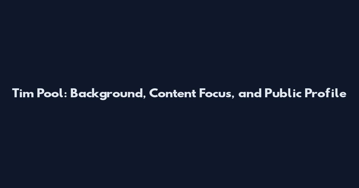 Tim Pool: Background, Content Focus, and Public Profile