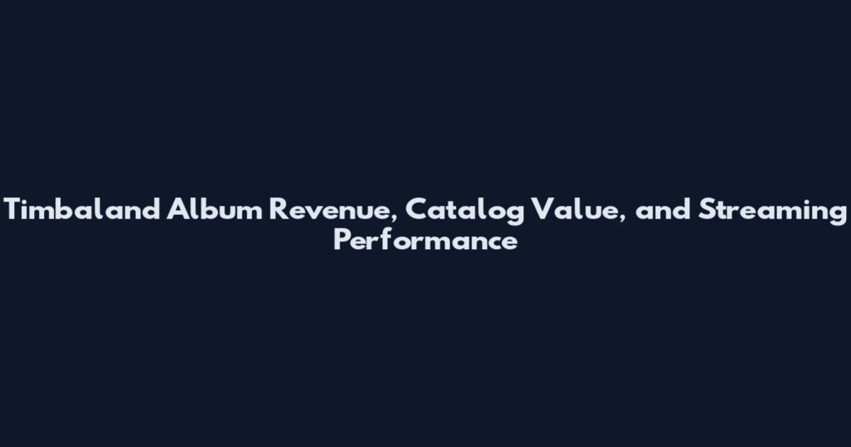 Timbaland Album Revenue, Catalog Value, and Streaming Performance