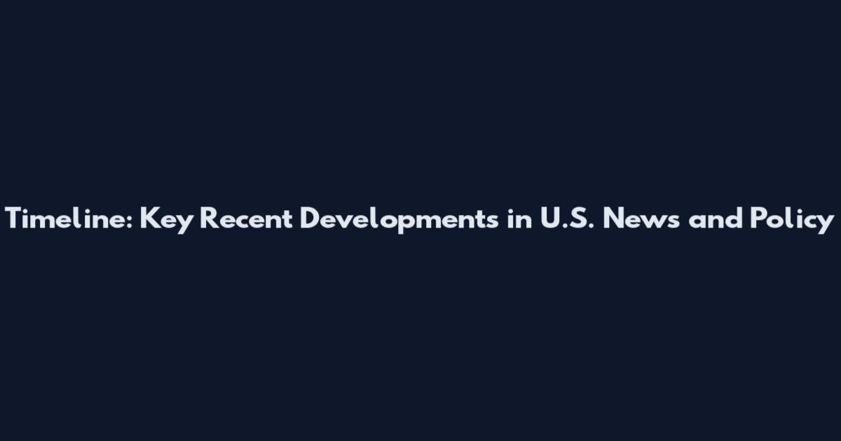 Timeline: Key Recent Developments in U.S. News and Policy