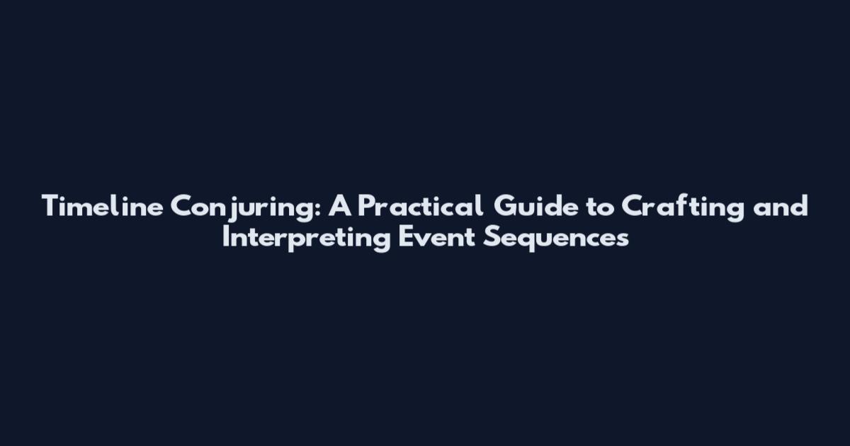 Timeline Conjuring: A Practical Guide to Crafting and Interpreting Event Sequences